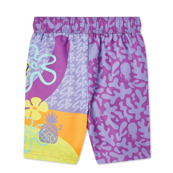 NWT SpongeBob SquarePants XS Boys' Swim Trunk Short - Picture 2 of 3